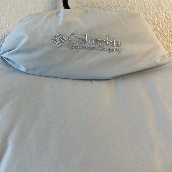Columbia Light Blue Down Feather Full Zip Puffer Vest Side Large - Picture 5 of 7